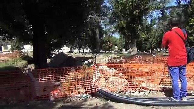 Aversa (CE) - Riqualificazione del Parco Pozzi, sopralluogo nel cantiere (30.07.15)