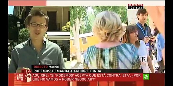 Podemos demanda a: Esperanza Aguirre, Eduardo Inda, y Alfonso Rojo