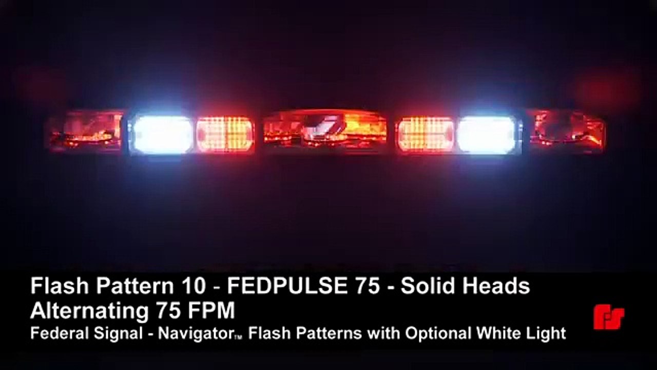 Federal Signal Navigator lightbar Flash Patterns with Optional White Light