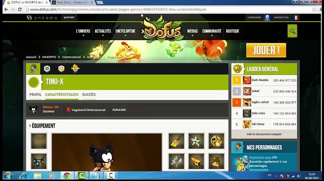 Hacker un Compte Dofus SANS LOGICIEL MàJ SYSTEM (04/08/2015) !