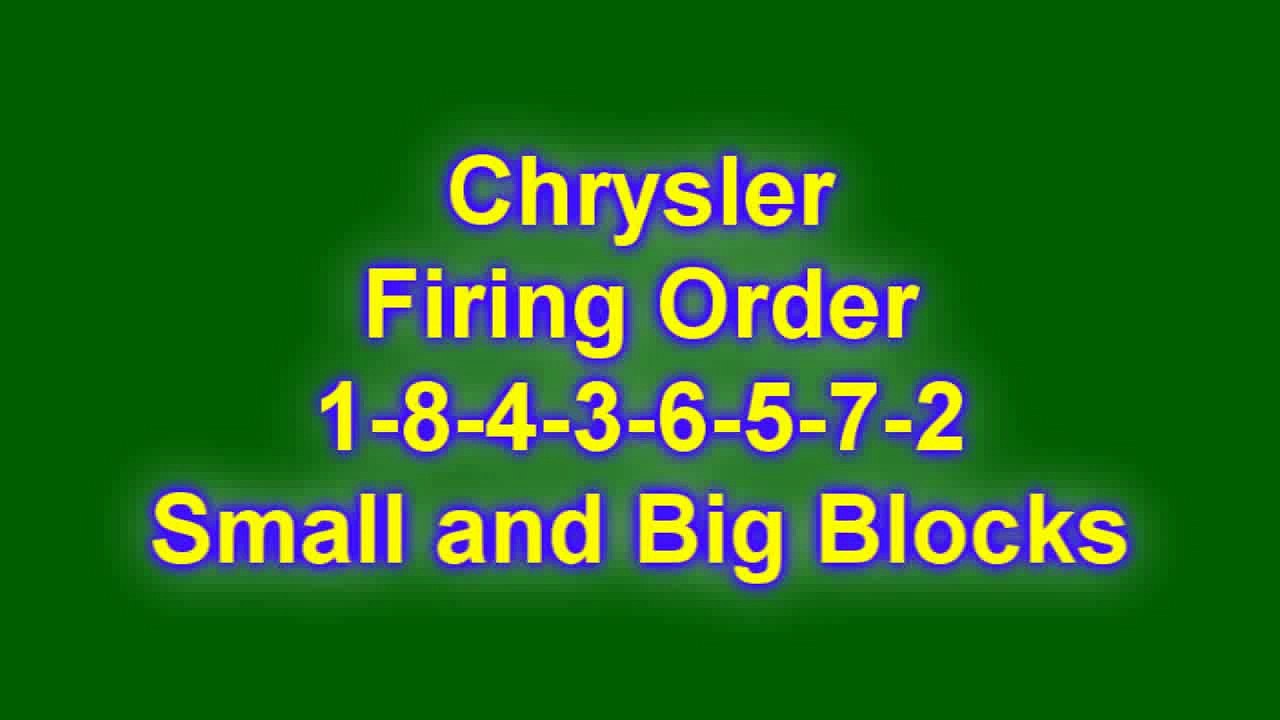 Firing order of Chrysler (Mopar) V8 engines!