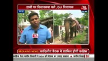 JDU MLA Caught On Camera Riding Elephant Towards Legislative Assembly