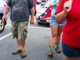 Confederate Flag Sympathizer Wears Hip Hop Shoes to Rally
