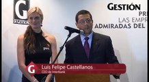 Luis Felipe Castellanos de Interbank en la premiación de las Empresas Más Admiradas del Perú