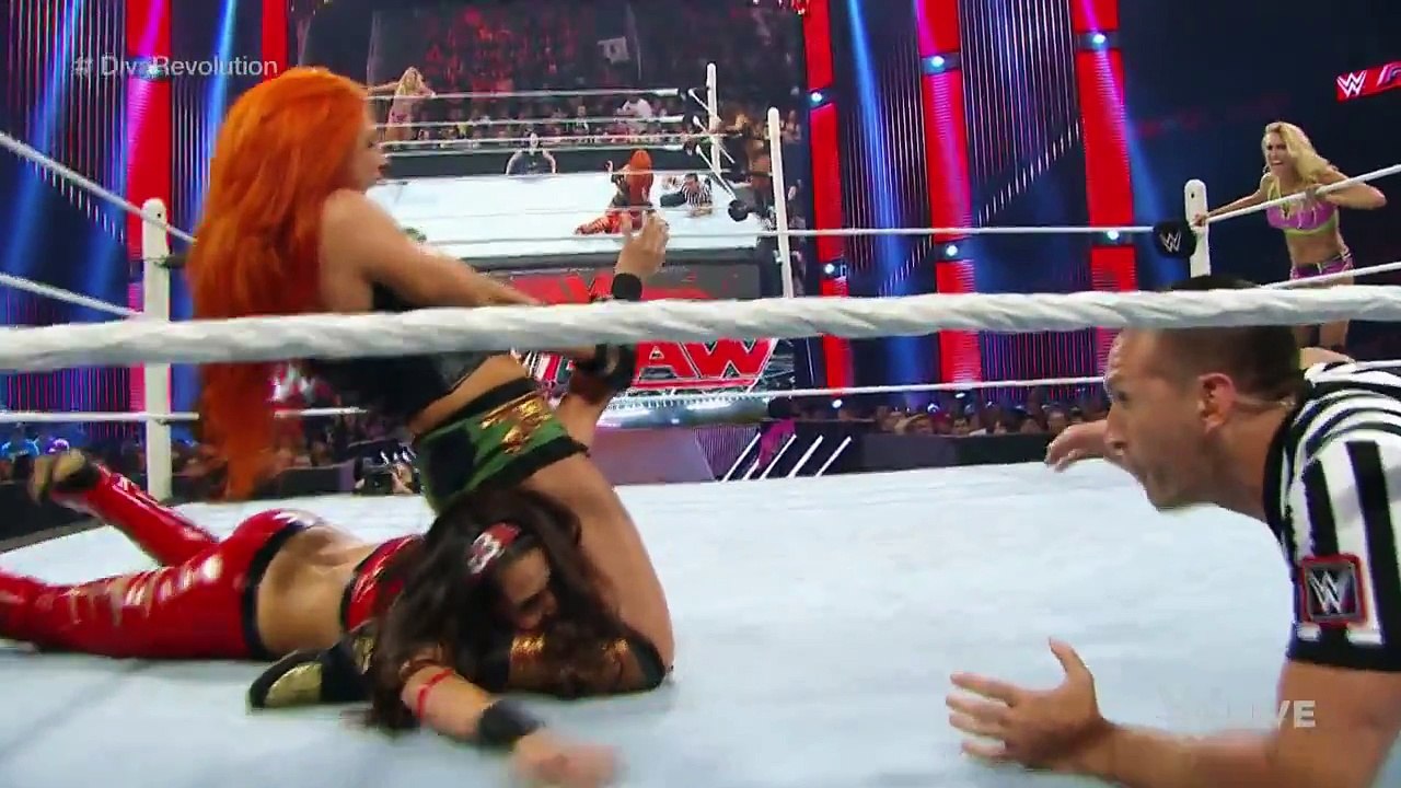 Charlotte & Becky Lynch vs. The Bella Twins- Raw, Aug. 3, 2015 -