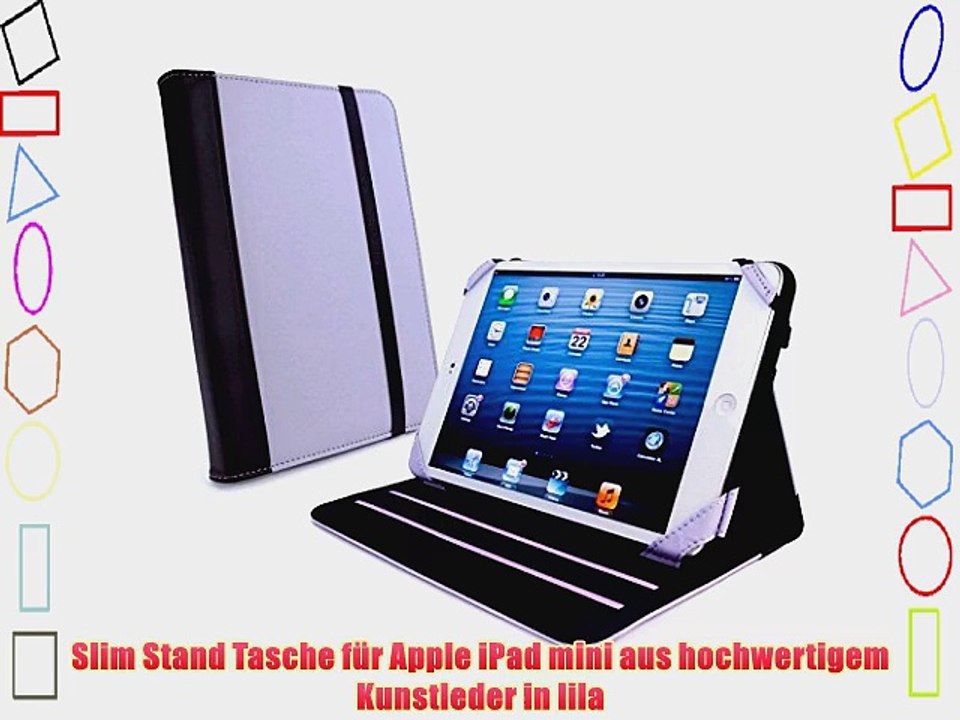 Tuff-Luv Slim Stand Ledertasche f?r Apple iPad Mini (Sleep-Funktion) - lila