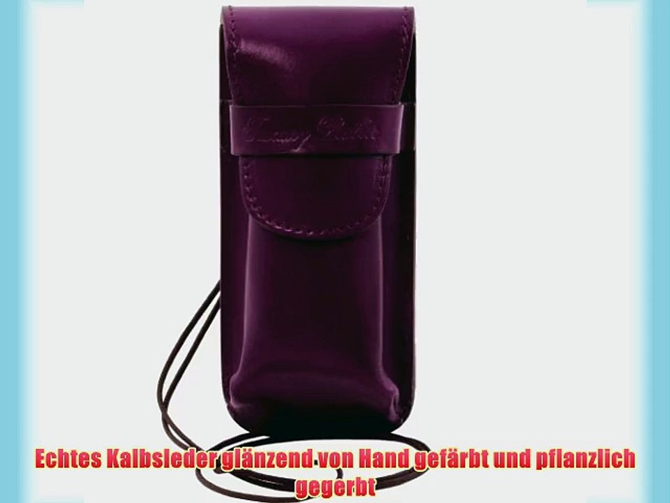 Tuscany Leather Exklusives Brillenetui aus Leder/Smartphone Etui aus Leder Purple