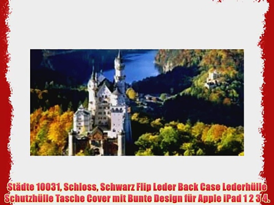St?dte 10031 Schloss Schwarz Flip Leder Back Case Lederh?lle Schutzh?lle Tasche Cover mit Bunte