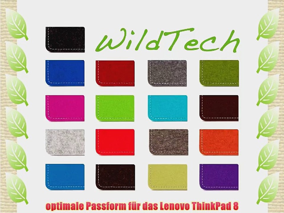 WildTech Sleeve f?r Lenovo ThinkPad 8 H?lle Tasche Filz - 17 Farben (made in Germany) - Tr?ffelbraun