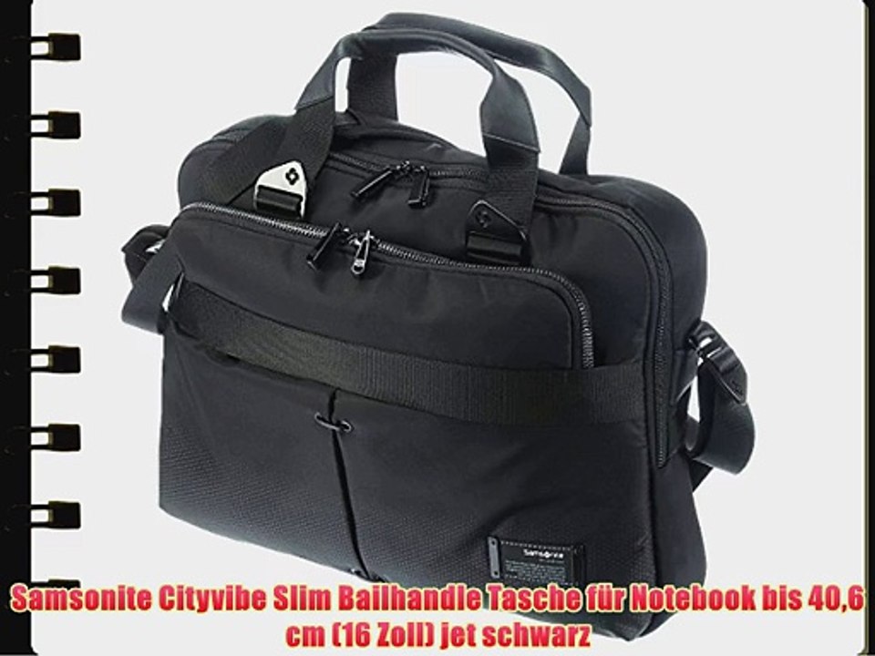 Samsonite Cityvibe Slim Bailhandle Tasche f?r Notebook bis 406 cm (16 Zoll) jet schwarz