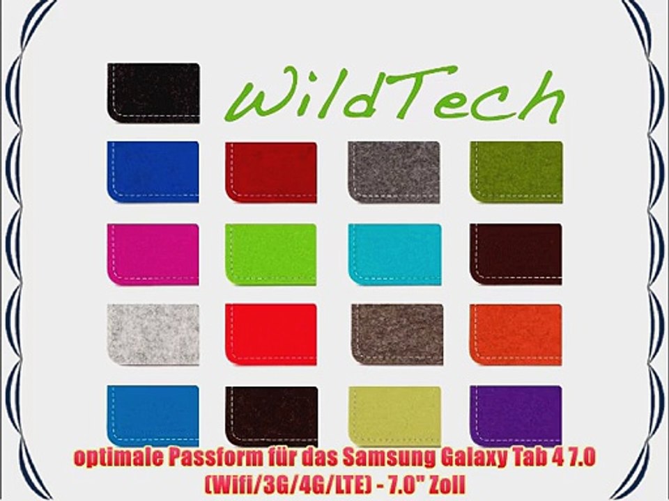 WildTech Sleeve f?r Samsung Galaxy Tab 4 7.0 H?lle Tasche Filz - 17 Farben (made in Germany)