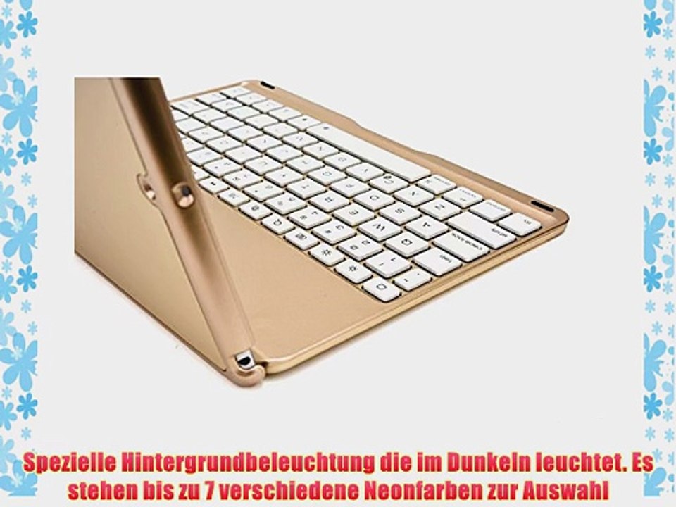 Cooper Cases(TM) NoteKee F8S Apple iPad Air 2 Klapph?lle mit Tastatur in Gold (Integrierte