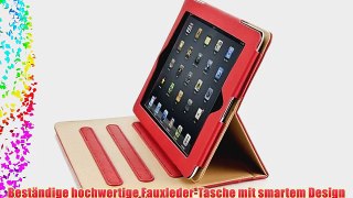 JAMMYLIZARD | Ledertasche Smart Case f?r iPad Air 2 2014 (6. Generation) ROT