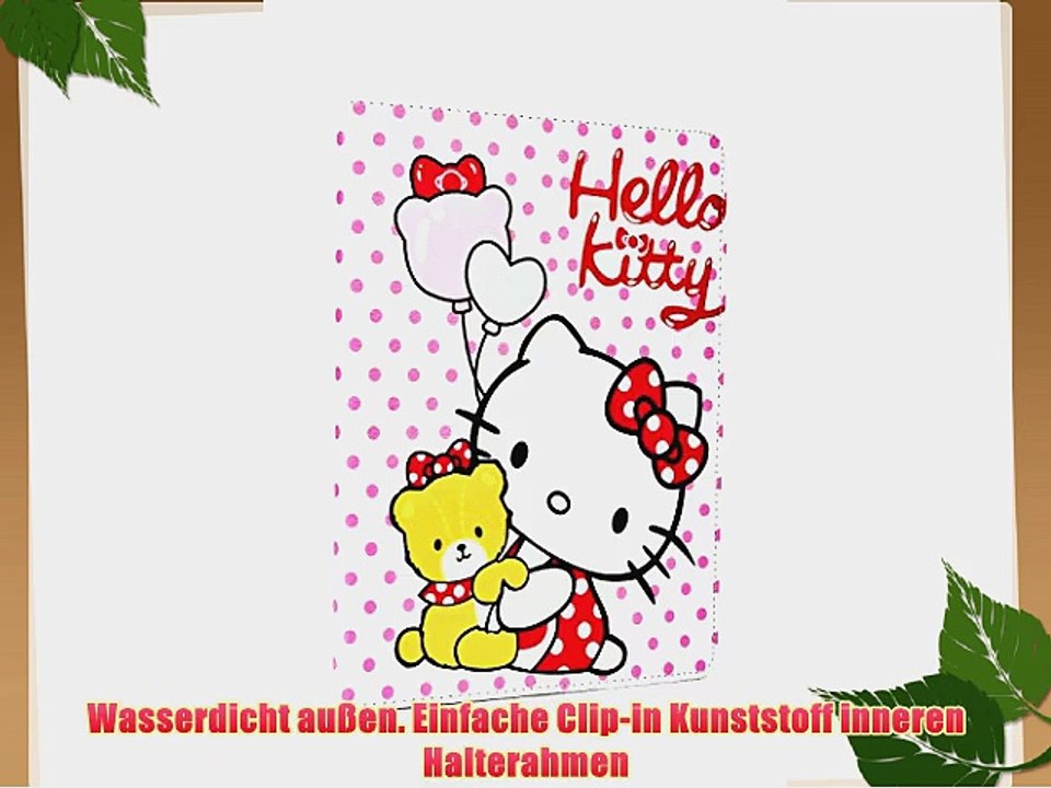 Folio-Tasche f?r iPad Air 2 mit Hello-Kitty-Motiv und Teddyb?r (Magnetverschluss automatische