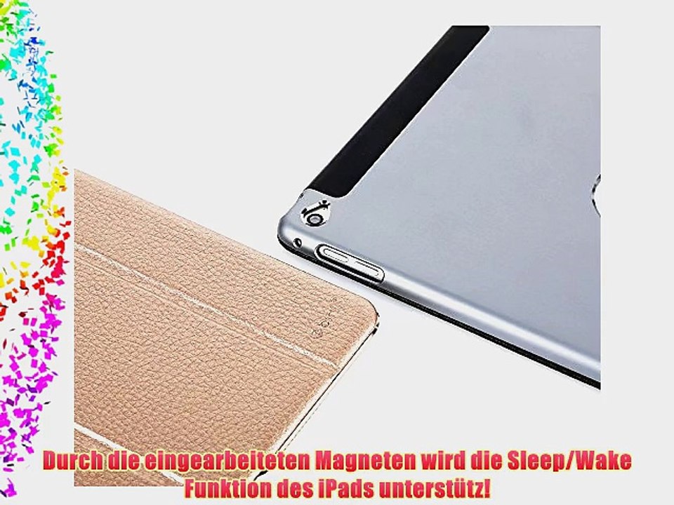 Original Binli ECHT Leder iPad Air 2 Schutzh?lle H?lle Hard Cover Flip Back Case Tasche Aluminium