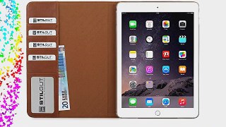 StilGut? Vinur Serie H?lle mit Standfunktion und Kreditkartenf?cher f?r Apple iPad Air 2 cognac