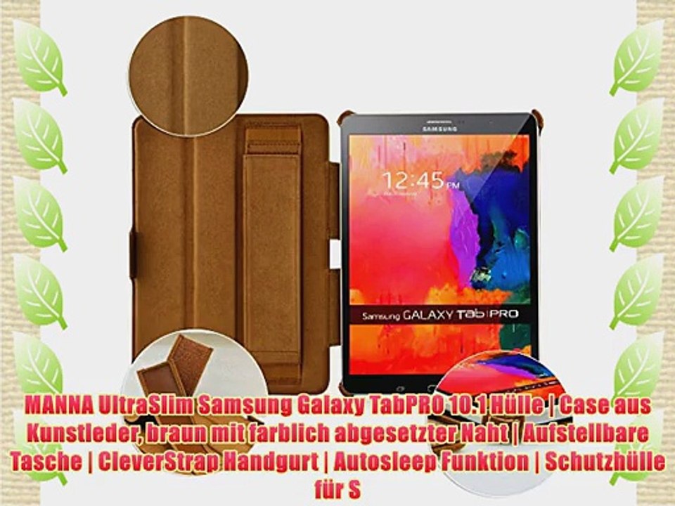 MANNA UltraSlim Samsung Galaxy TabPRO 10.1 H?lle | Case aus Kunstleder braun mit farblich abgesetzter