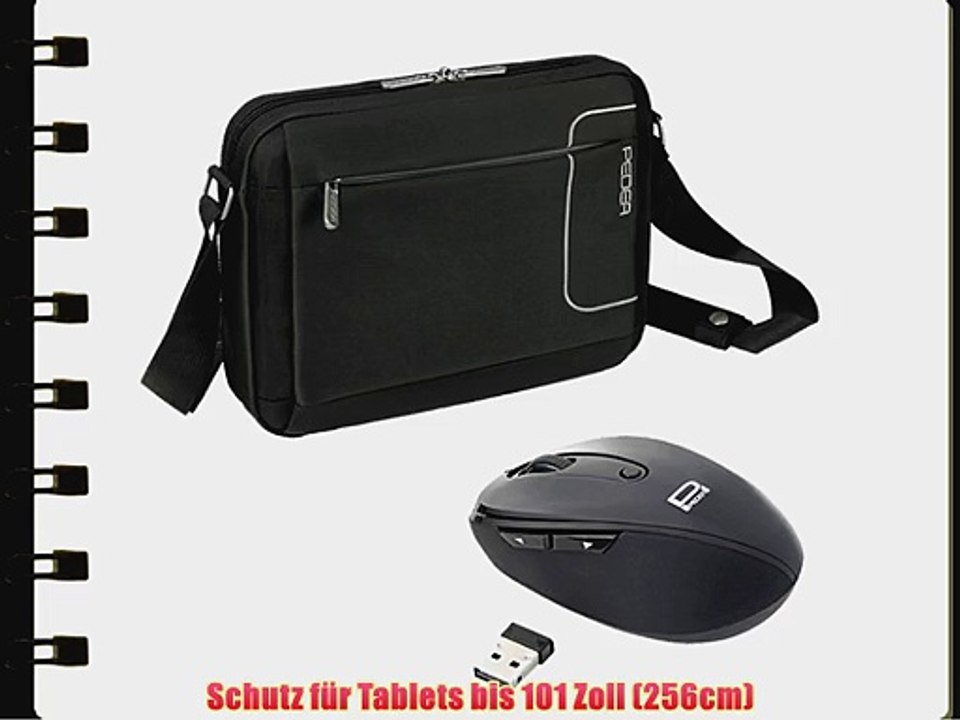 PEDEA Tablet Tasche 101 Zoll (259 cm) mit Zubeh?rfach und Schultergurt schwarz   schnurlose