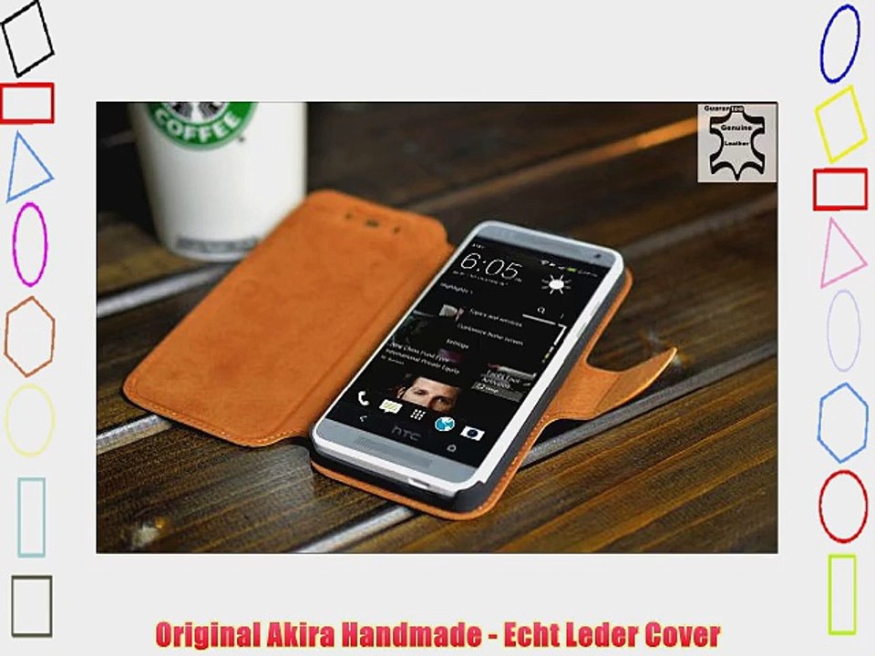 Original Akira Hand Made Echt Leder HTC One Mini Cover Handgemacht Case Schutzh?lle Etui Flip