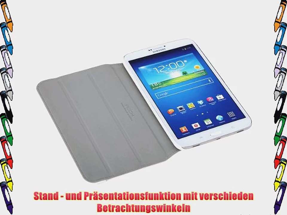 ROCK Premium Ledertasche Schutzh?lle Leder Smart Cover f?r Samsung Galaxy Tab 3 8.0 mit Auto