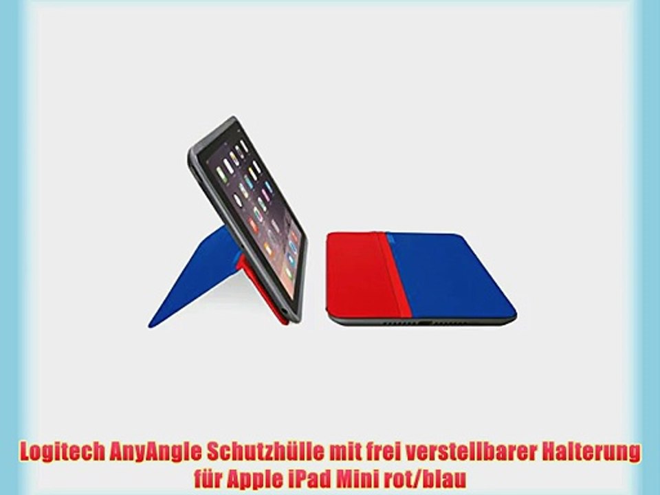 Logitech AnyAngle Schutzh?lle mit frei verstellbarer Halterung f?r Apple iPad Mini rot/blau