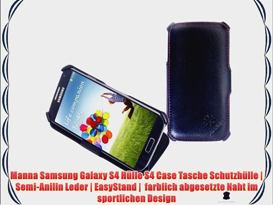 Manna Samsung Galaxy S4 H?lle S4 Case Tasche Schutzh?lle | Semi-Anilin Leder | EasyStand |