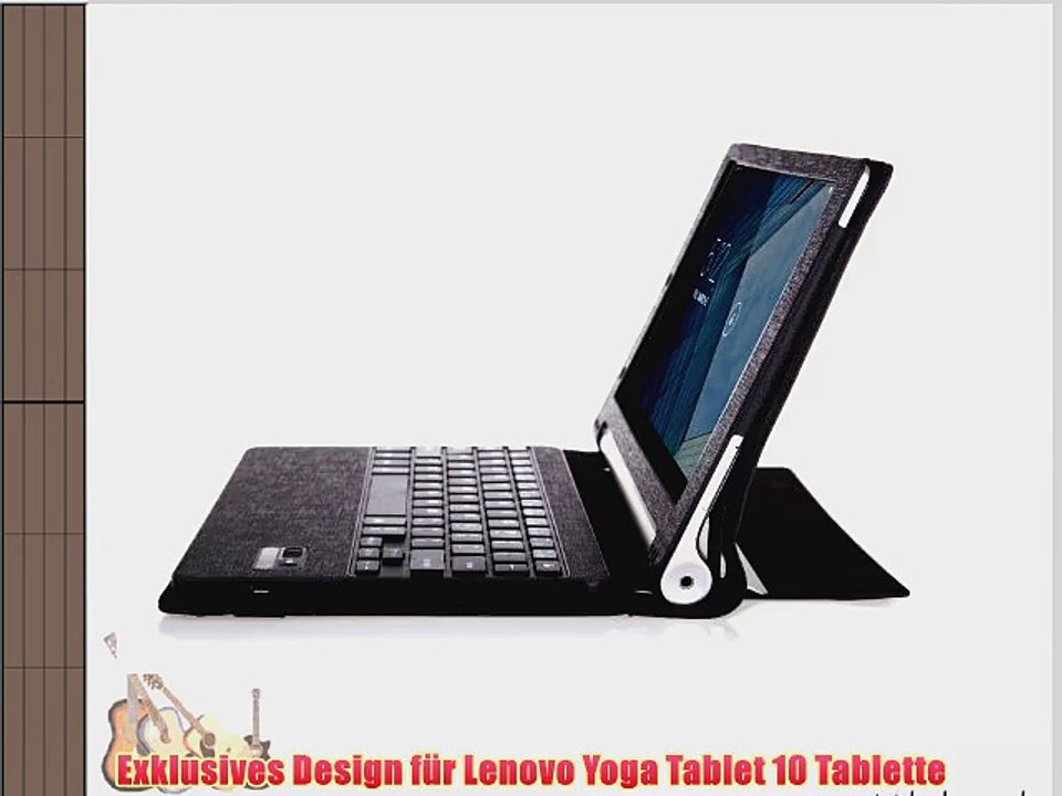 Kingtop Lenovo Yoga Tablet 10 B8000 Bluetooth Tastatur Portfolio Tasche abnehmbare Bluetooth
