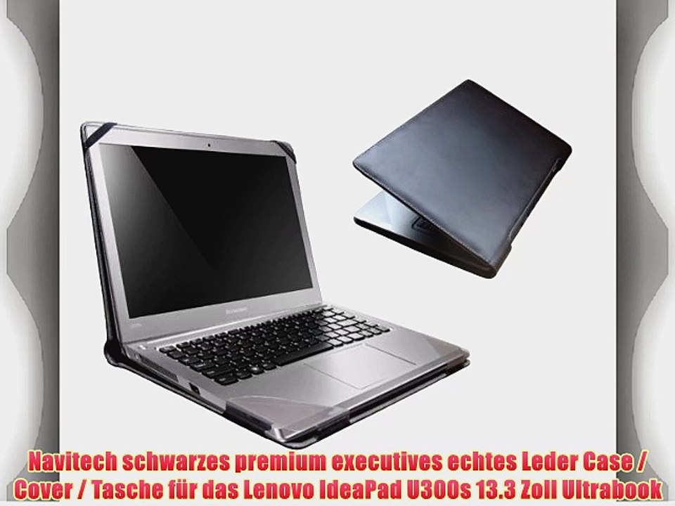 Navitech schwarzes premium executives echtes Leder Case / Cover / Tasche f?r das Lenovo IdeaPad