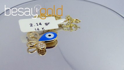 Turkuaz Mineli Kelebek Kolye