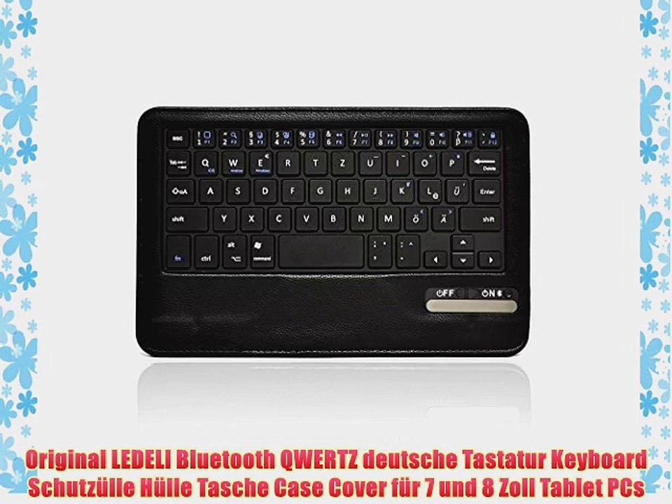 Original LEDELI Bluetooth QWERTZ deutsche Tastatur Keyboard Schutz?lle H?lle Tasche Case Cover