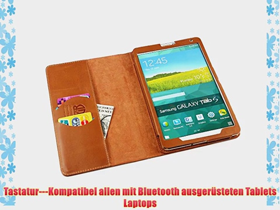 boriyuan Samsung Galaxy Tab S 8.4 T700 WiFi T705 Echt Leder Case Tasche Smart Cover mit bluetooth