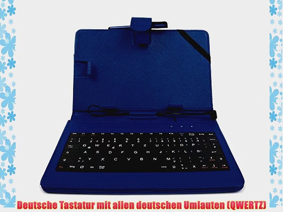2 in 1: Deutsche QWERTZ-Tastatur mit blauer Schutzh?lle f?r das 8 Zoll Odys Wintab GEN 8 /