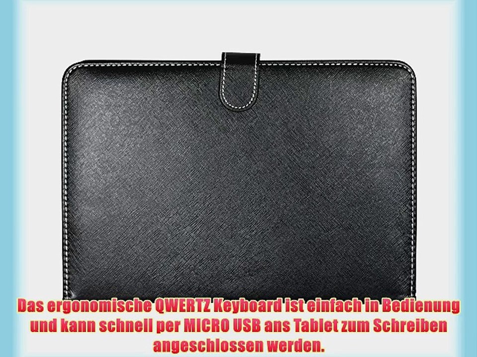 Navitech Schwarz bycast Leder Stand mit deutschem QWERTZ Keyboard mit Micro USB f?r das Huawei