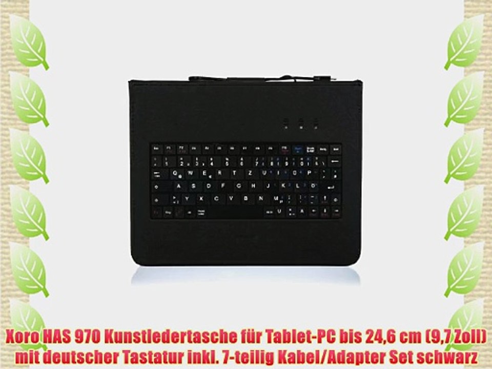 Xoro HAS 970 Kunstledertasche f?r Tablet-PC bis 246 cm (97 Zoll) mit deutscher Tastatur inkl.