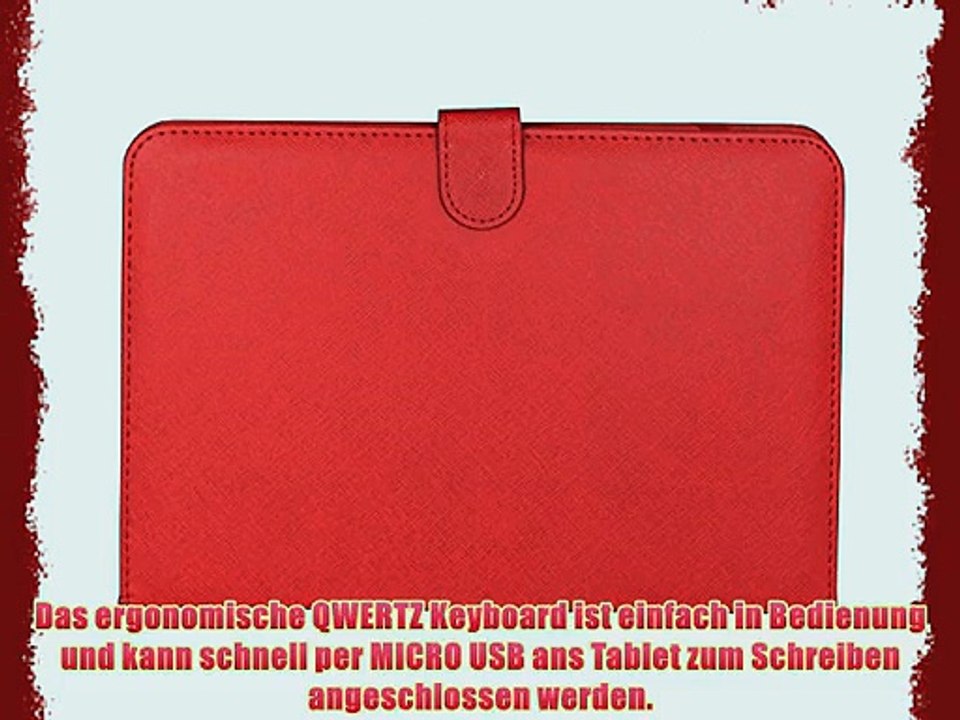 Navitech Rot bycast Leder Stand mit deutschem QWERTZ Keyboard mit Micro USB f?r das Huawei