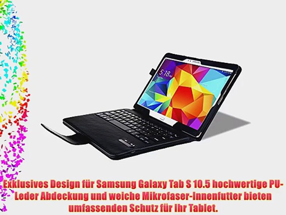 Kingtop Samsung Galaxy Tab S 10.5 T800 T805 bluetooth tastatur tablet H?lle Keyboard Portfolio