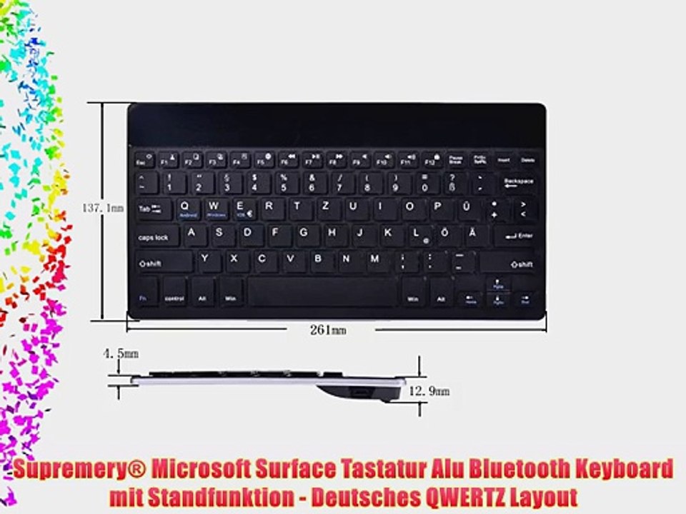 Supremery? Microsoft Surface Tastatur Alu Bluetooth Keyboard mit Standfunktion - Deutsches