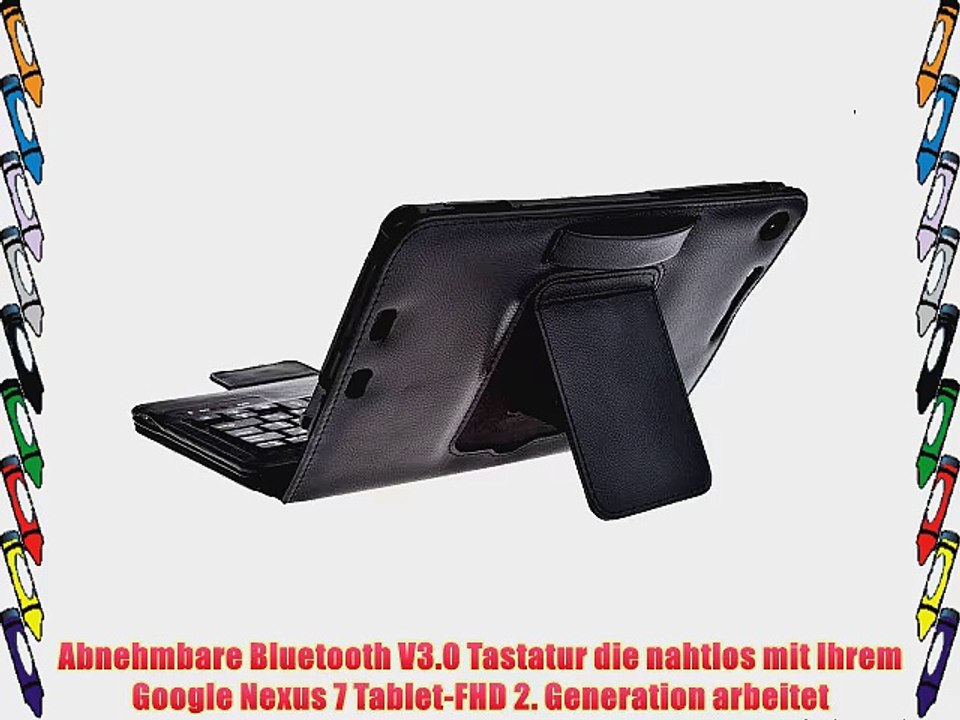Kingtop Google Nexus 7 FHD 2nd Generation Bluetooth Tastatur Tablet H?lle Keyboard Portfolio
