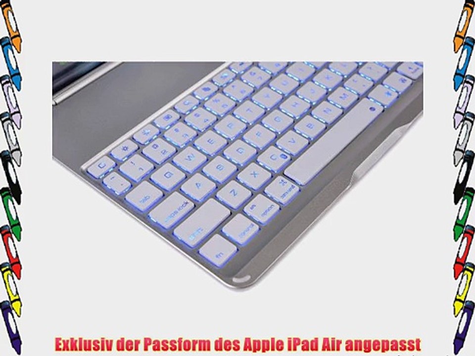 Cooper Cases(TM) NoteKee F8S Apple iPad Air Klapph?lle mit Tastatur in Silber (Integrierte