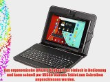 Navitech 9 Zoll Schwarz bycast Leder Stand mit deutschem Qwertz Keyboard mit Micro USB f?r