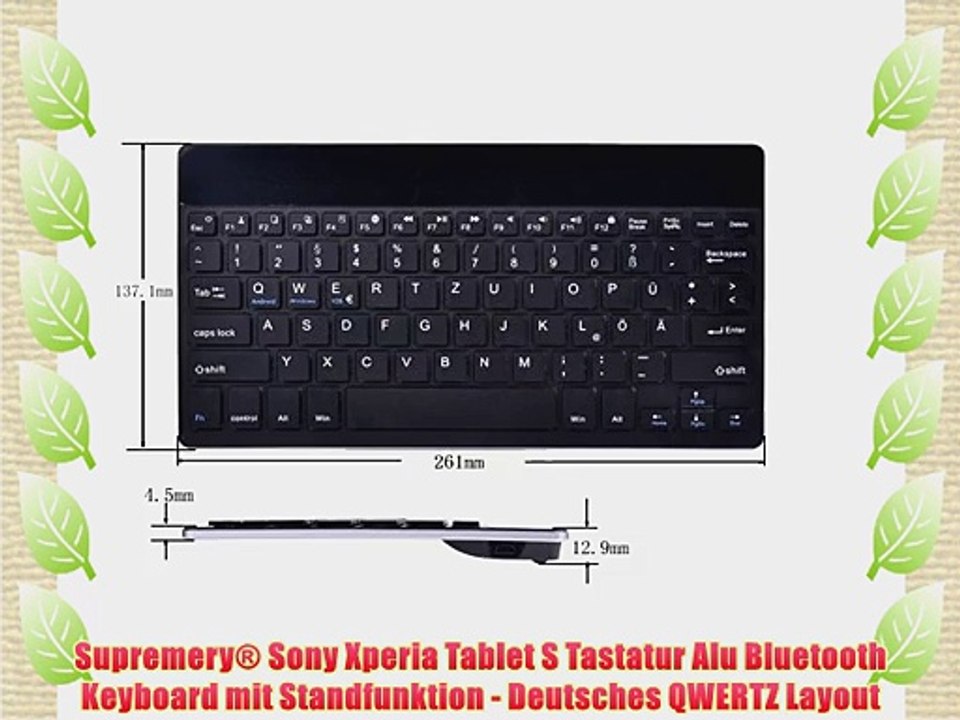 Supremery? Sony Xperia Tablet S Tastatur Alu Bluetooth Keyboard mit Standfunktion - Deutsches