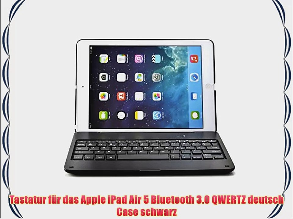 Tastatur f?r das Apple iPad Air 5 Bluetooth 3.0 QWERTZ deutsch Case schwarz