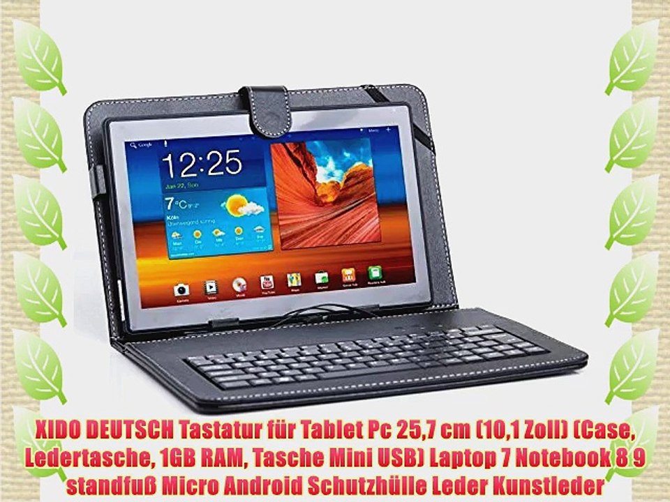 XIDO DEUTSCH Tastatur f?r Tablet Pc 257 cm (101 Zoll) (Case Ledertasche 1GB RAM Tasche Mini