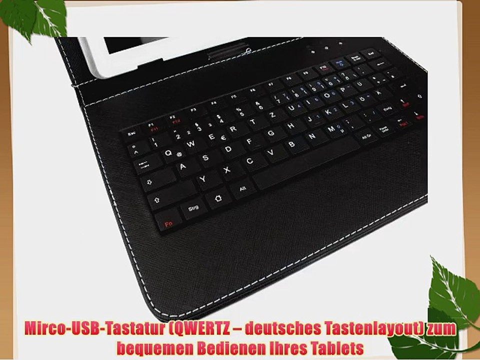 3 in 1: deutsche Tastatur (QWERTZ) Schutzh?lle und schwarzer 5-facher Audio-Verteiler f?r 2014
