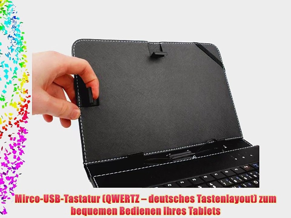 3 in 1: deutsche Tablet-Tastatur Schutzh?lle und gr?ner 5-facher Audio-Verteiler f?r Trekstor
