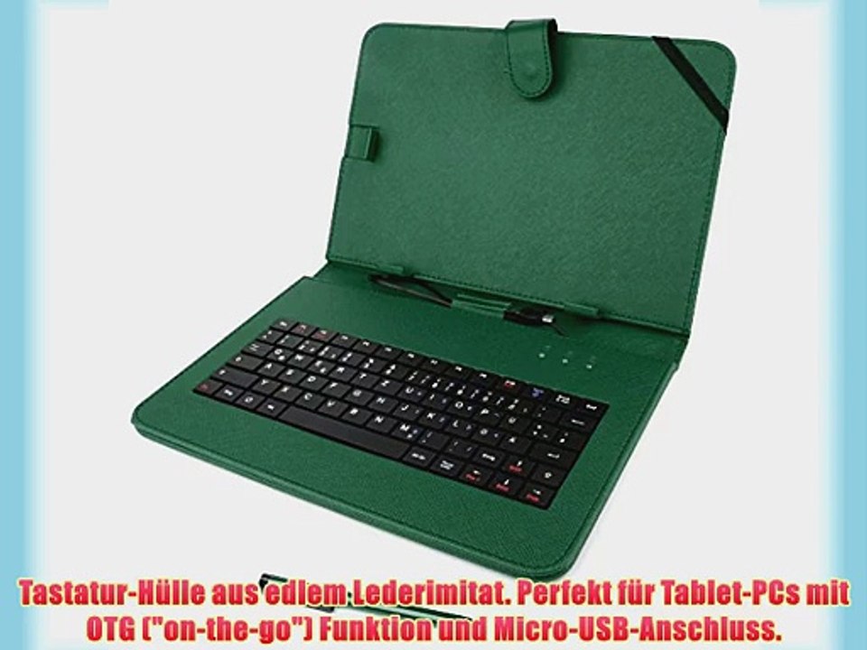 2-in-1 Micro-USB-H?lle plus Tastatur aus Lederimitat mit DEUTSCHER QWERTZ-Belegung geeignet