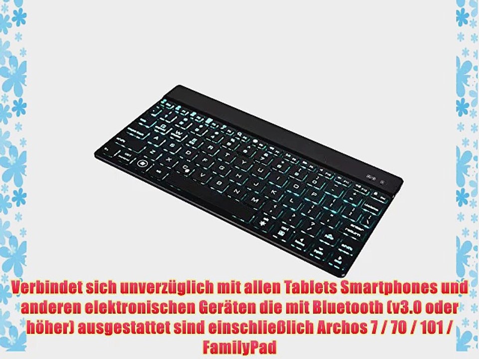 Cooper Cases (TM) Aurora Archos 7 / 70 / 101 / FamilyPad 2 Bluetooth Funktastatur in Schwarz