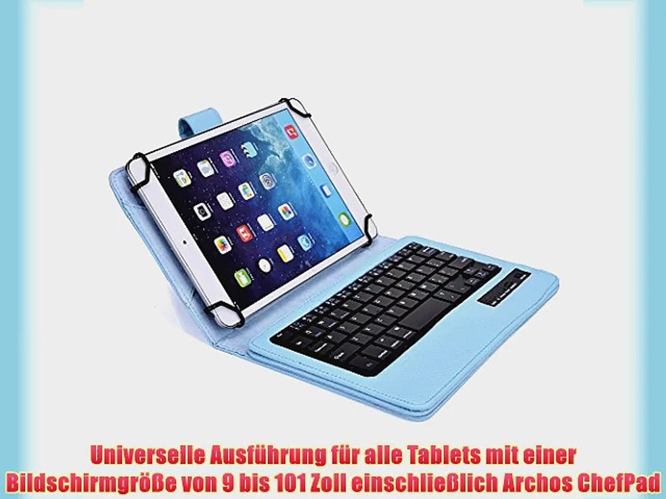 Cooper Cases(TM) Infinite Executive Archos ChefPad Universal Folio-Tastatur in Hellblau (Lederh?lle
