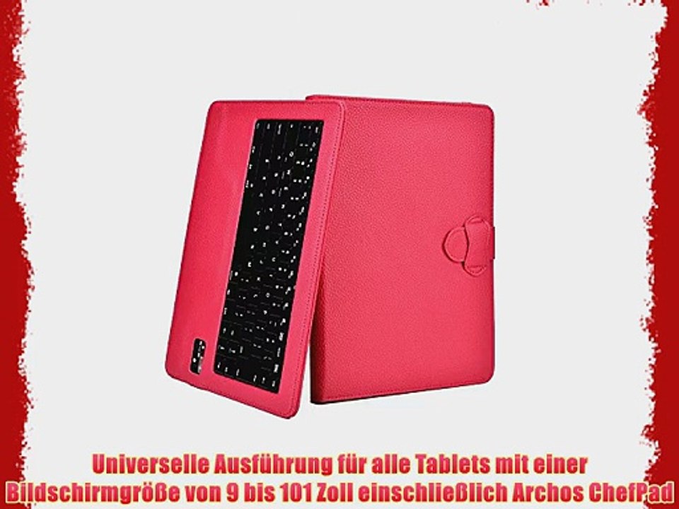 Cooper Cases(TM) Infinite Executive Archos ChefPad Universal Folio-Tastatur in Rosarot (Lederh?lle