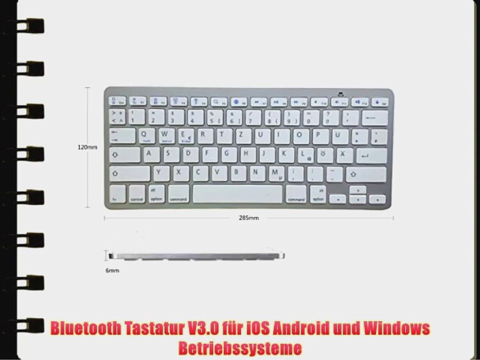 3-in-1 Bluetooth Tastatur V3.0 f?r iOS Android Windows Systeme (Silber)